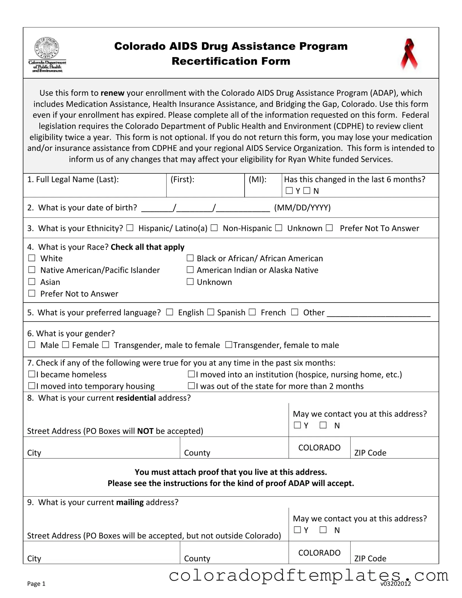 Download Adap Colorado Form in PDF