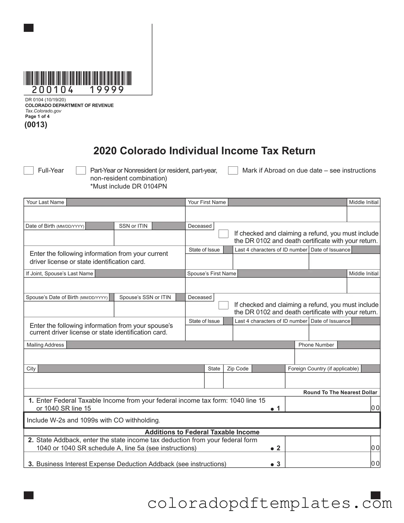 Download Colorado 104 Form in PDF