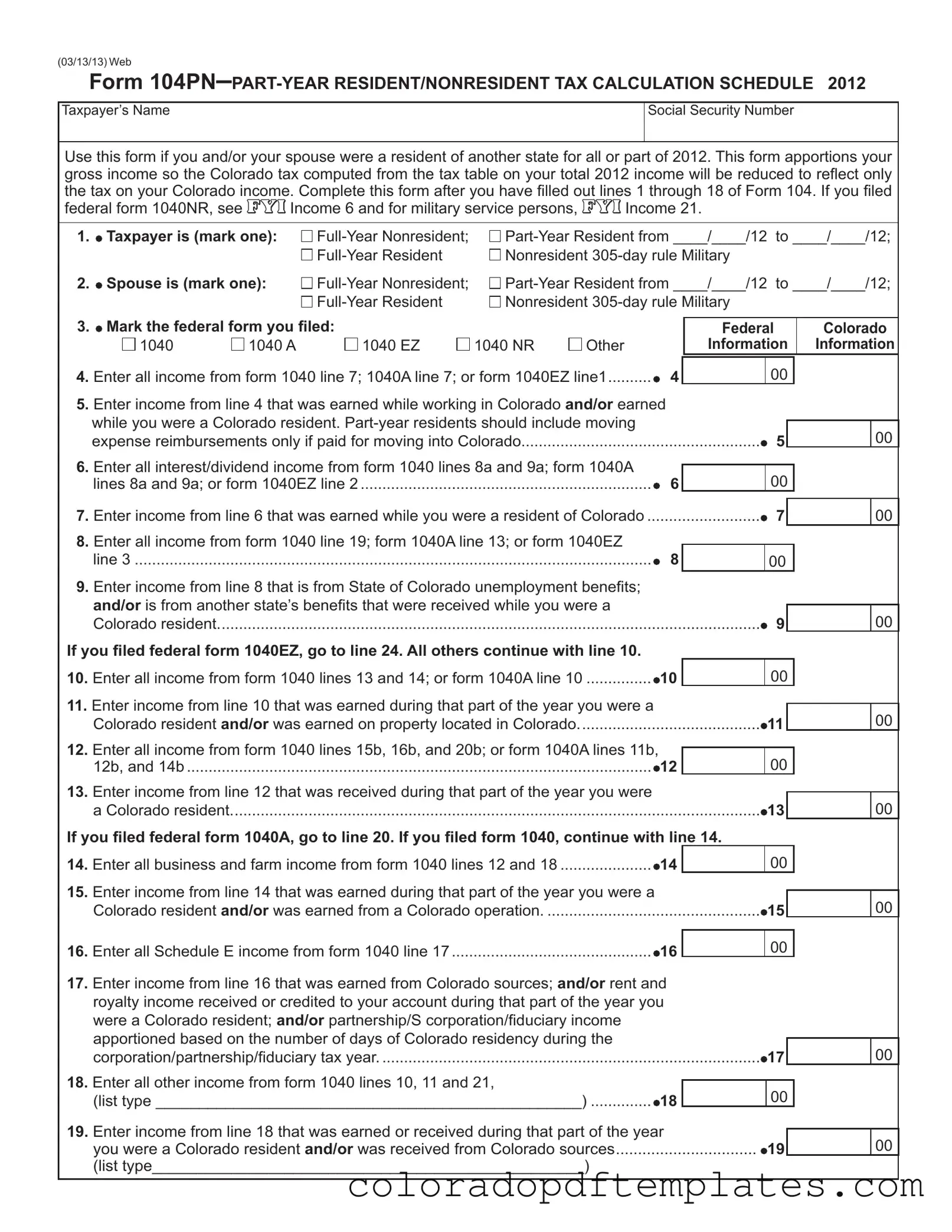 Download Colorado 104Pn Form in PDF