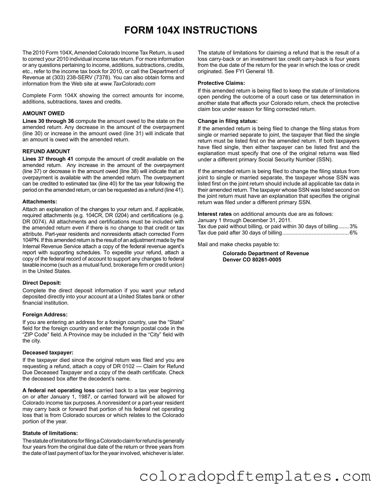 Download Colorado 104X Form in PDF