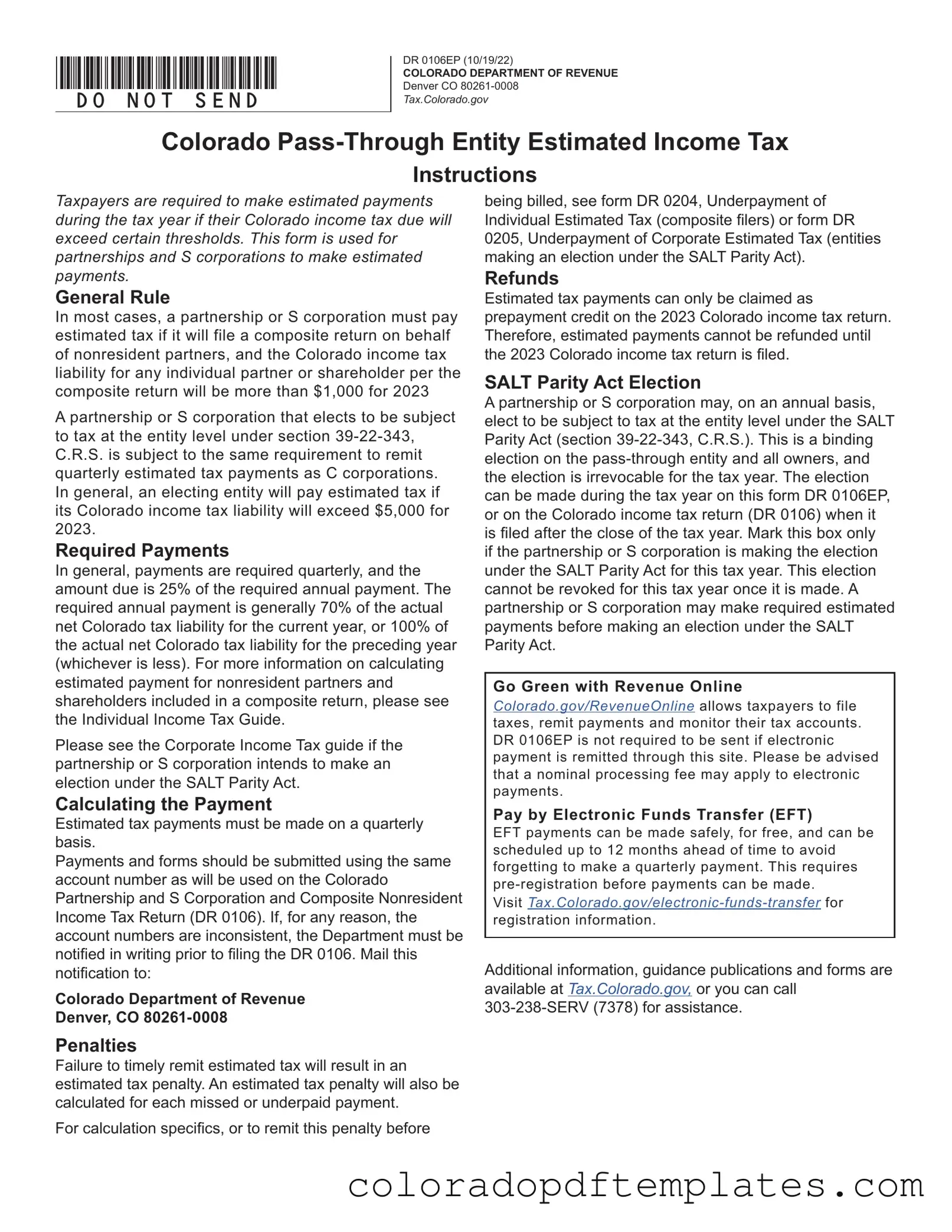Download Colorado Dr 0106Ep Form in PDF