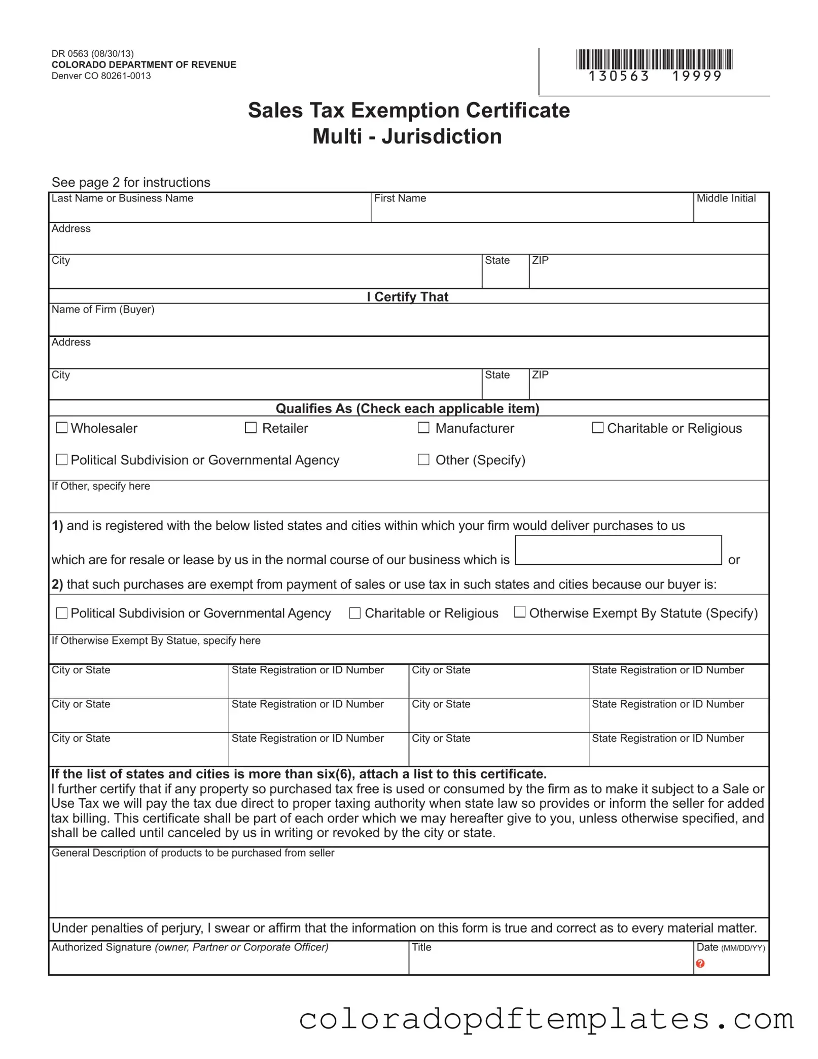 Download Colorado Exemption Form in PDF