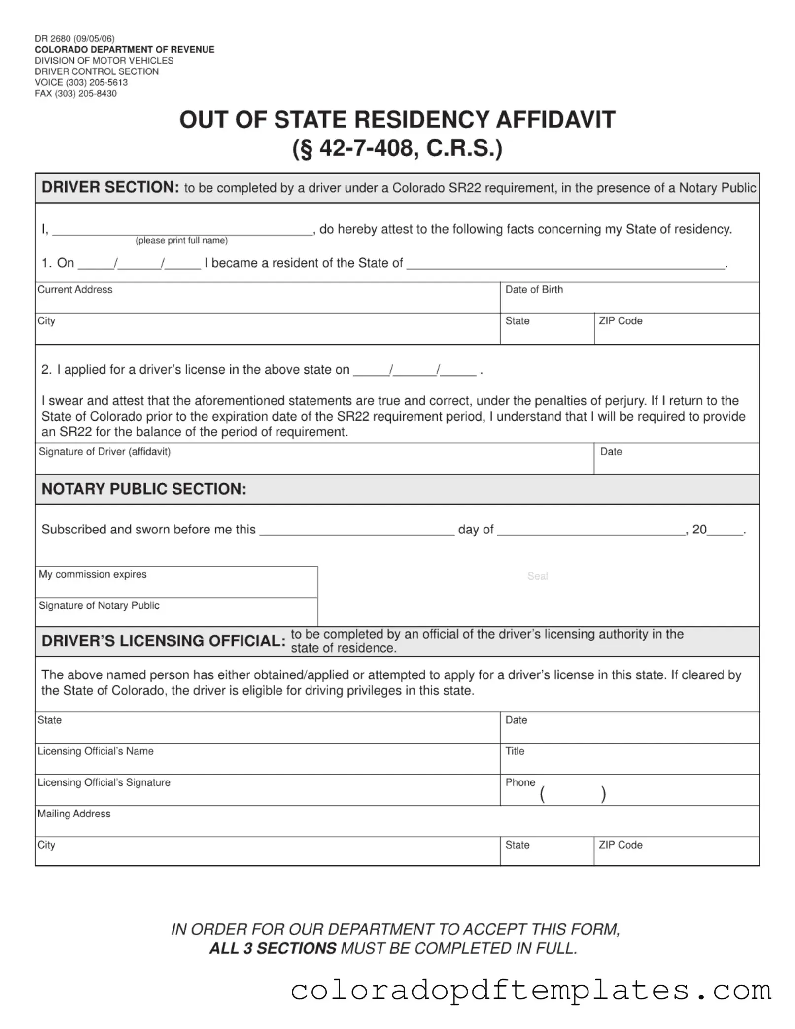 Download Dr 2680 Colorado Form in PDF
