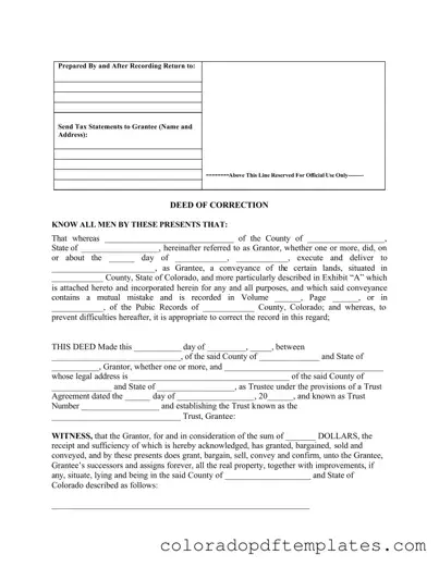 Download Colorado Correction Form in PDF
