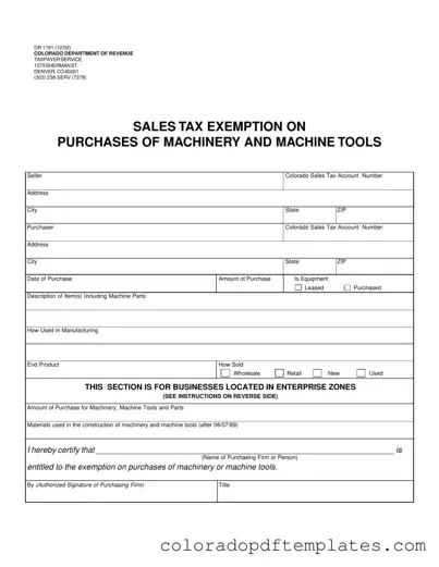 Download Colorado Dr 1191 Form in PDF