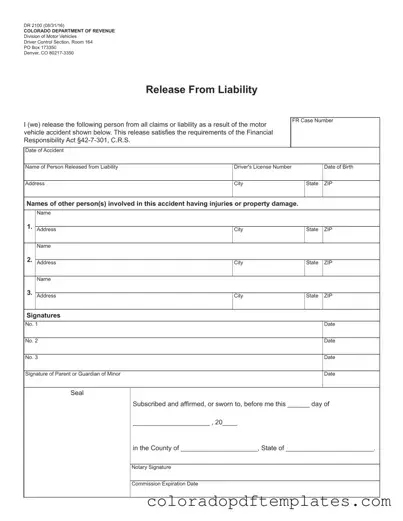 Download Colorado Dr 2100 Form in PDF