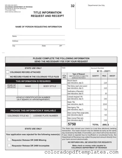 Download Colorado Dr 2539 Form in PDF