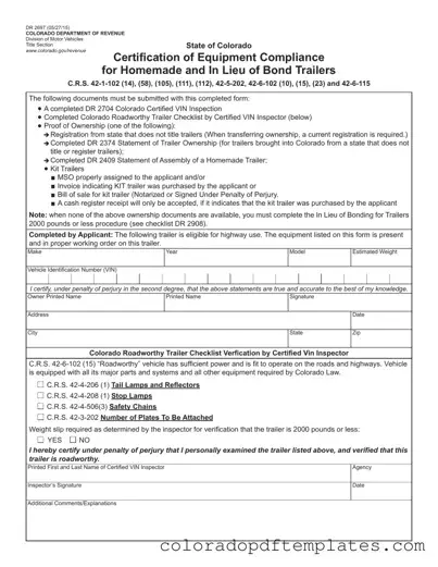 Download Colorado Dr 2697 Form in PDF