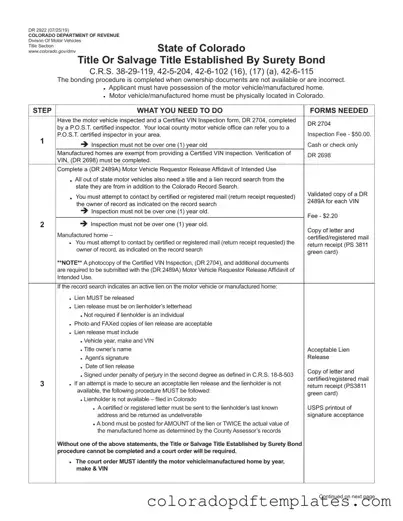 Download Colorado Dr 2922 Form in PDF