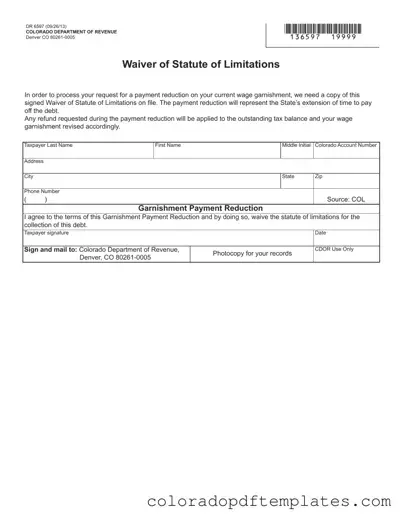 Download Colorado Dr 6597 Form in PDF