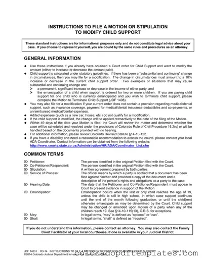 Download Colorado Modify Child Form in PDF