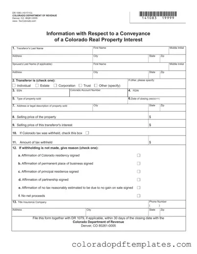 Download Dr 1083 Colorado Form in PDF